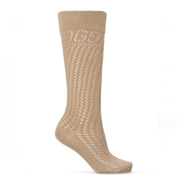 Gucci Knit Knee High Socks with GG logos in Sand Beige - Picture 1 of 4